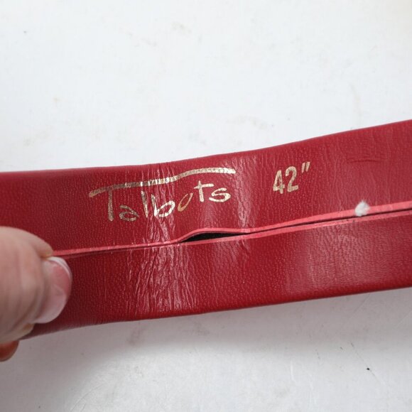 Vintage Mimi di Niscemi Gold Shell Belt Buckle Interlocking Talbots Red Vegan 81 - Picture 12 of 13